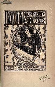 Cover of: Poems of the day and year. by Frederick Tennyson
