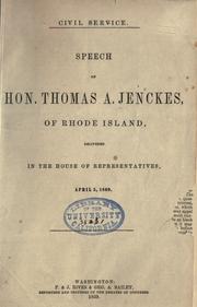 Cover of: Civil service, speech ...: delivered in the House of Representatives, Apr. 5, 1869.