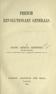Cover of: French revolutionary generals.