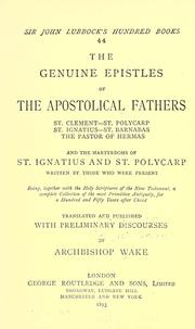 Cover of: The genuine epistles of the Apostolical fathers