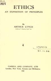 Front cover of Ethics by Lynch, Arthur