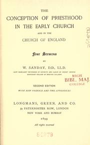 Cover of: The conception of priesthood in the early church and in the Church of England: four sermons