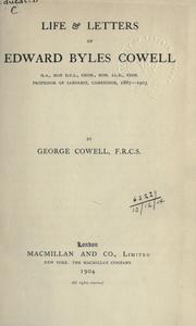 Life & letters of Edward Byles Cowell by George Cowell