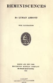 Cover of: Reminiscences by Lyman Abbott
