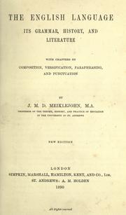 Cover of: English language: its grammar, history, and literature: with chapters on composition, versification, paraphrasing, and punctuation