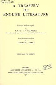 Cover of: A treasury of English literature ... by Kate Mary Warren