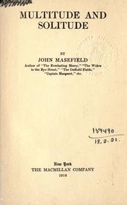 Cover of: Multitude and solitude. by John Masefield