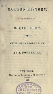 Cover of: Modern history by Jules Michelet