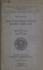 Cover of: Tests of reinforced concrete buildings under load