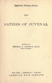 Cover of: The Satires of Juvenal by Juvenal