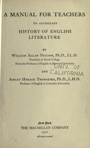 Cover of: A history of English literature by Neilson, William Allan, Neilson, William Allan