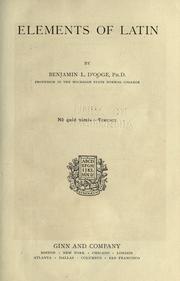 Cover of: Elements of Latin by D'Ooge, Benjamin Leonard