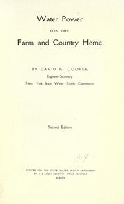 Cover of: Water power for the farm and country home