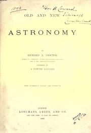 Cover of: Old and new astronomy