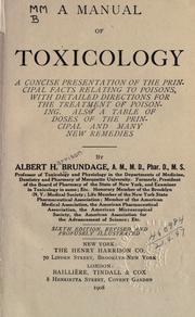 A manual of toxicology by Albert Harrison Brundage