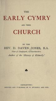 Cover of: The early Cymry and their church. by David Daven Jones