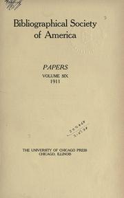 Cover of: Papers. by Bibliographical Society of America., Bibliographical Society of America.