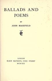 Cover of: Ballads and poems. by John Masefield