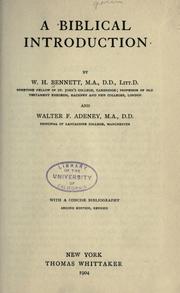 Cover of: A Biblical introduction by William Henry Bennett, William Henry Bennett