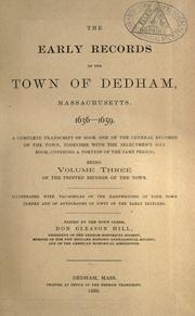 The early records of the town .. by Dedham