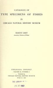 Cover of: Catalogue of type specimens of fishes in Chicago Natural History Museum by Chicago Natural History Museum.