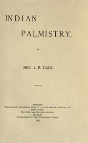 Cover of: Indian palmistry