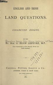 Cover of: English and Irish land questions: collected essays.