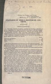 Cover of: Standards of design, reinforced concrete. by United States. Bureau of Yards and Docks