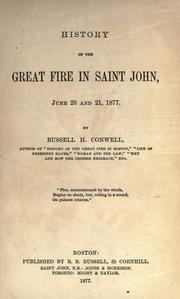 Cover of: History of the great fire in Saint John, June 20 and 21, 1877.