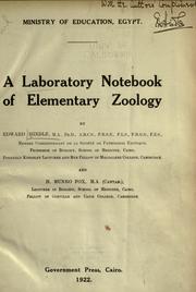 Cover of: A laboratory notebook of elementary zoology by Hindle, Edward