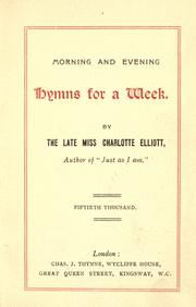 Cover of: Morning and evening hymns for a week