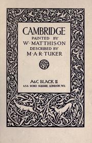 Cover of: Cambridge by Mildred Anna Rosalie Tuker