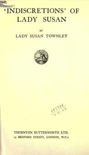 Cover of: Indiscretions of Lady Susan.