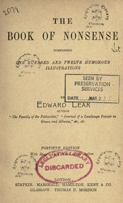 Cover of: The book of nonsense by Edward Lear