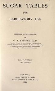 Cover of: Sugar tables for laboratory use