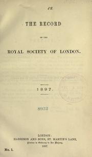 Cover of: The record of the Royal society of London, 1897. by Royal Society (Great Britain)