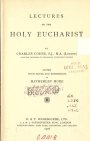 Cover of: Lectures on the Holy Eucharist by Charles Coupe