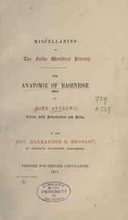 Cover of: The anatomie of basenesse (1615) by John Andrewes