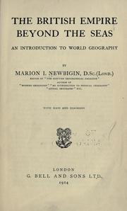 Cover of: The British empire beyond the seas by Marion I. Newbigin, Marion I. Newbigin