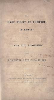 Cover of: The last night of Pompeii by Sumner Lincoln Fairfield, Sumner Lincoln Fairfield