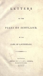 Cover of: Letters to the peers of Scotland.