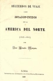 Cover of: Recuerdos de viaje a los Estados-Unidos de la America del norte (1857-1861)