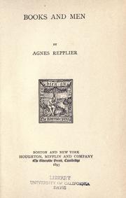 Cover of: Books and men by Agnes Repplier