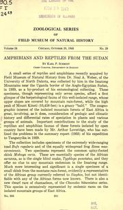 Cover of: Amphibians and reptiles from the Sudan