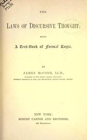 Cover of: The laws of discursive thought: being a text book of formal logic.