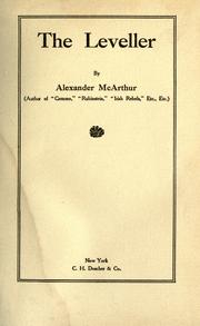 Cover of: The leveller by Alexander McArthur