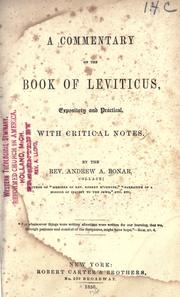 Cover of: A commentary on the book of Leviticus, expository and practical: with critical notes