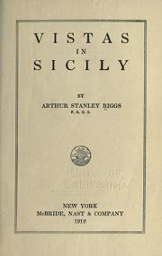 Cover of: Vistas in Sicily. by Riggs, Arthur Stanley