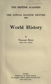 Cover of: World history by James Bryce