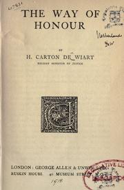 Cover of: The way of honour by Henri Carton de Wiart, Henri Carton de Wiart